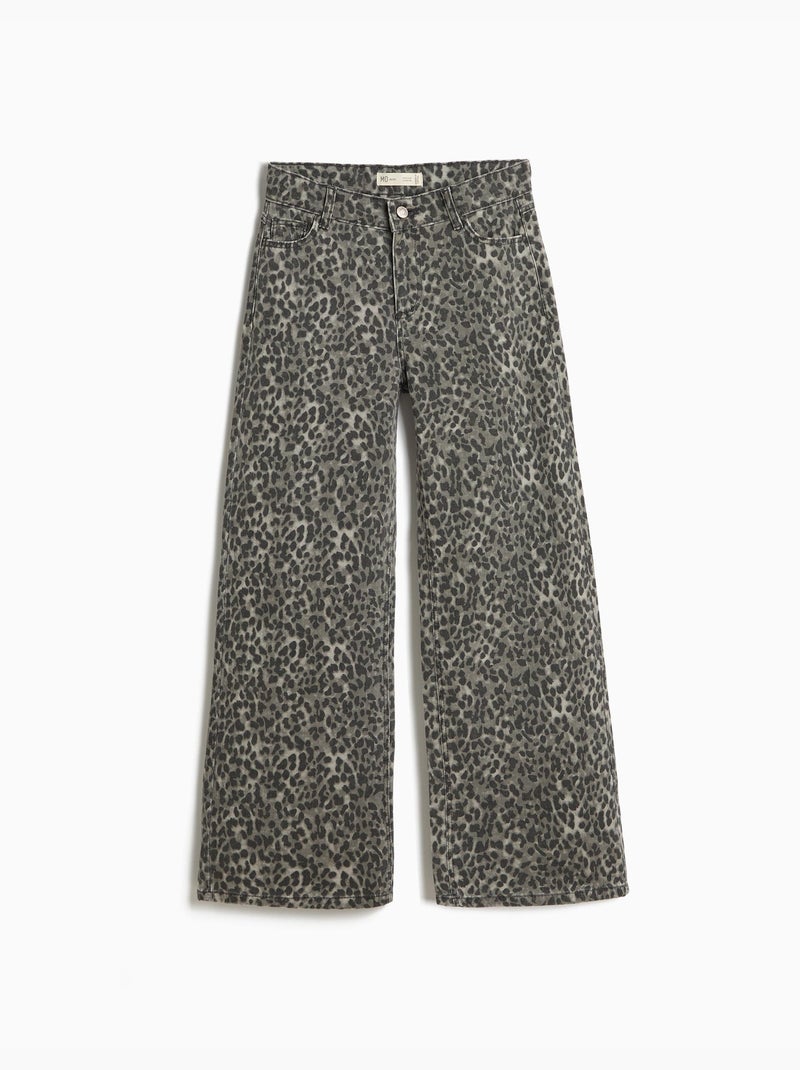 Pantalón wide leg animal print, MO Fashion Gris - Kiabi