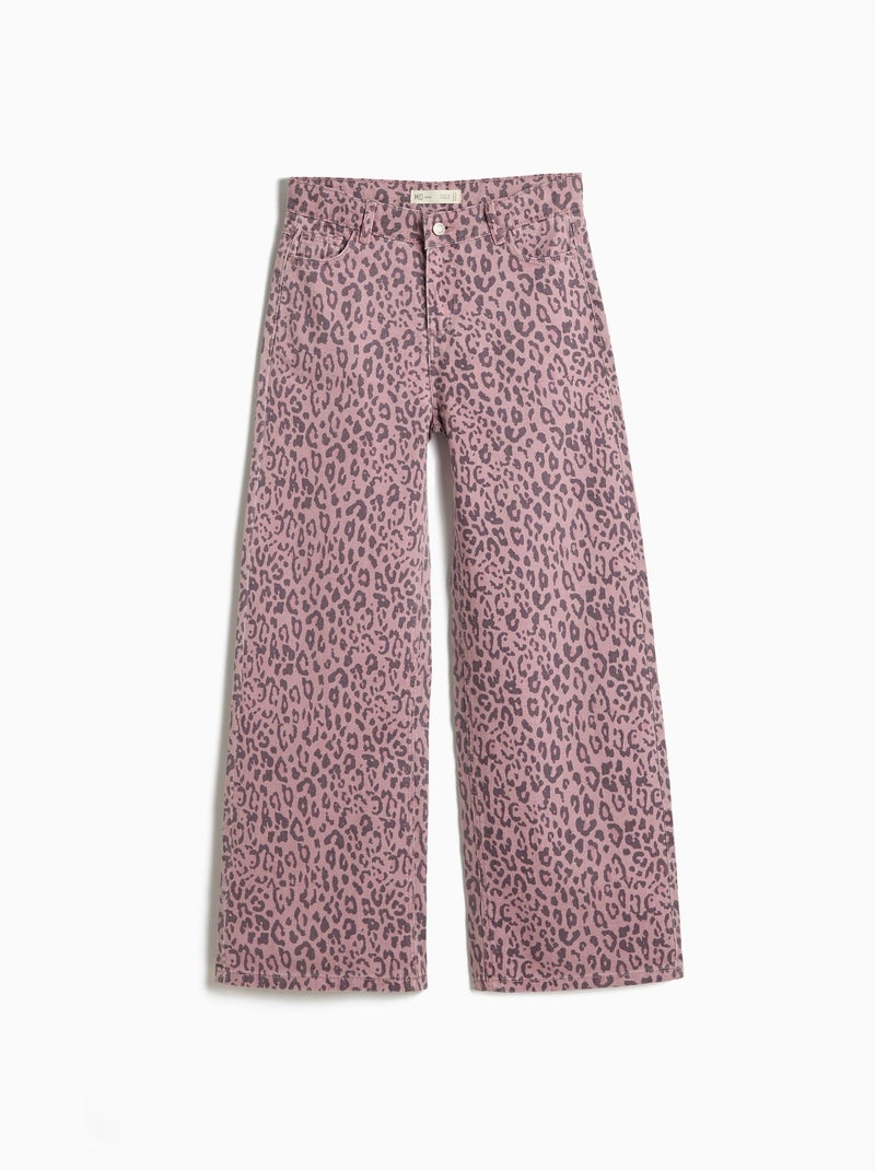 Pantalón wide leg animal print, MO Fashion Malva lila - Kiabi