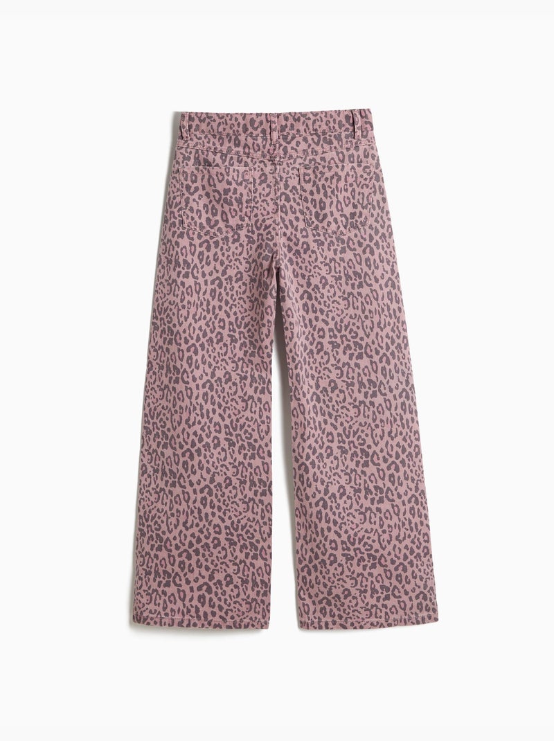 Pantalón wide leg animal print, MO Fashion Malva lila - Kiabi