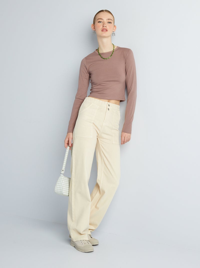 Pantalón wide leg BLANCO - Kiabi