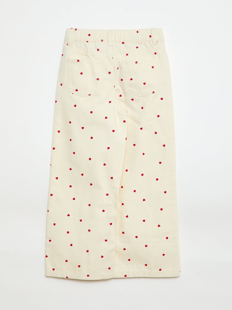 Pantalón wide leg Blanco - Kiabi