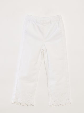 Pantalón wide leg bordado