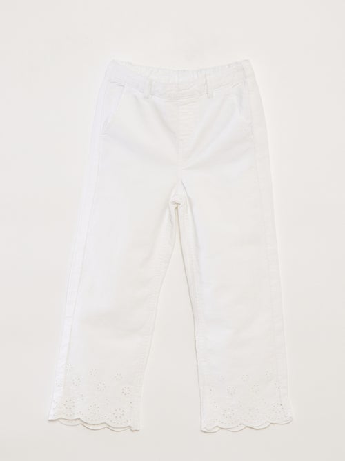 Pantalón wide leg bordado - Kiabi
