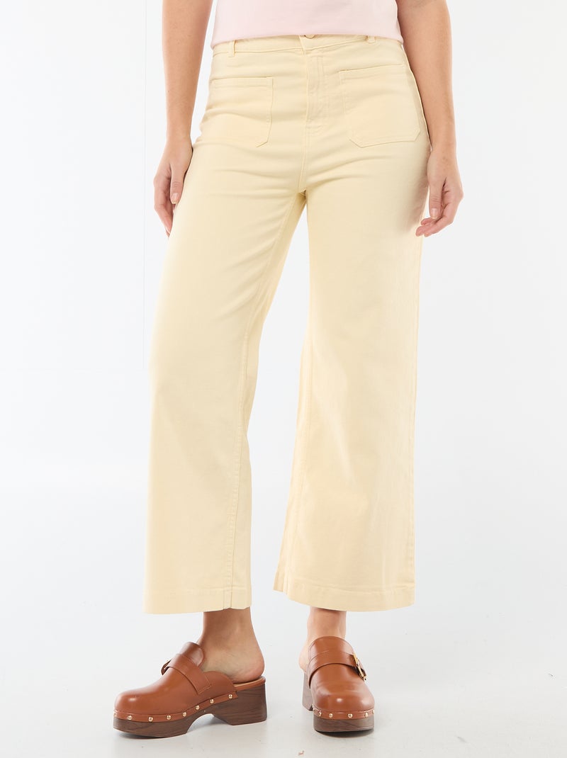 Pantalón wide leg colorido Amarillo - Kiabi