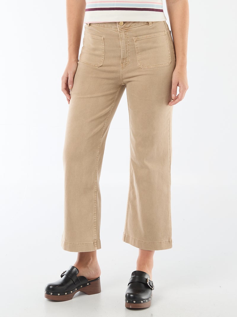 Pantalón wide leg colorido Beige - Kiabi