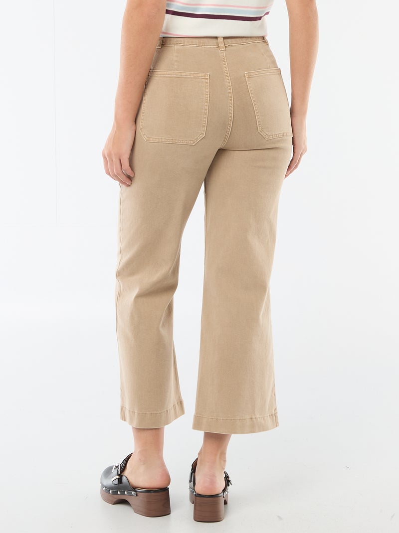 Pantalón wide leg colorido Beige - Kiabi
