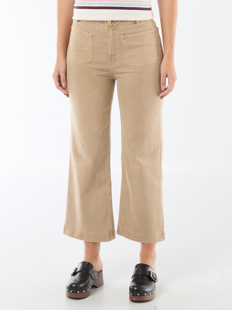 Pantalón wide leg colorido Beige - Kiabi