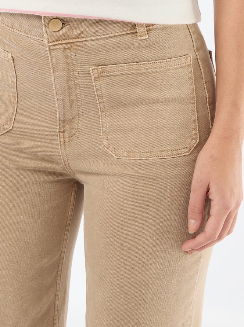 Pantalón wide leg colorido Beige - Kiabi