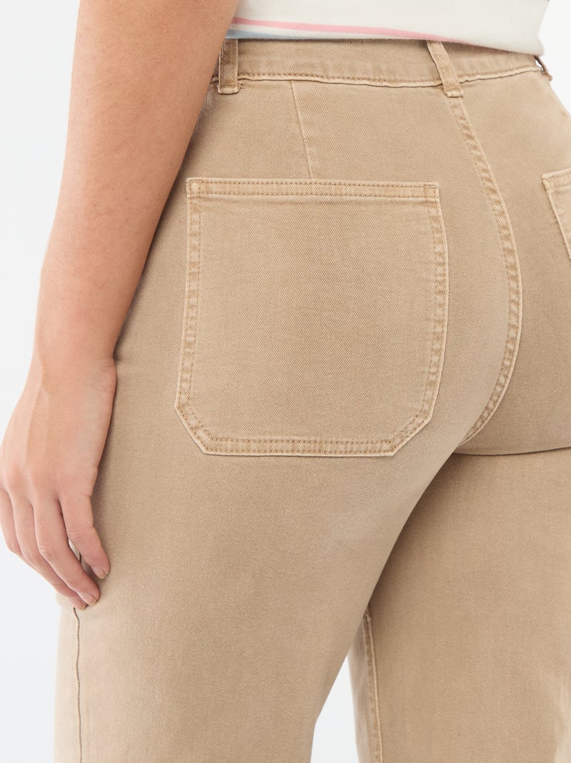 Pantalón wide leg colorido Beige - Kiabi