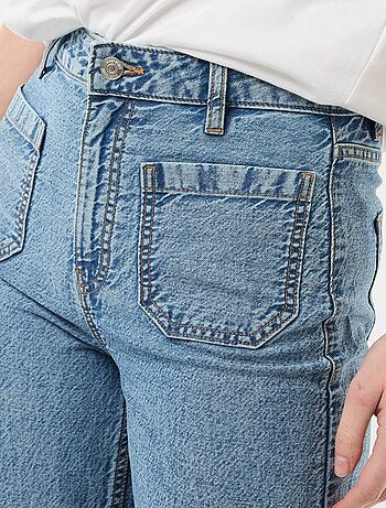 Pantalón wide leg con bolsillos de parche