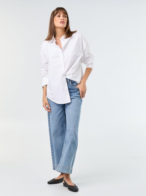 Pantalón wide leg con bolsillos trenzados - Kiabi Pantalón wide leg con bolsillos trenzados - Kiabi