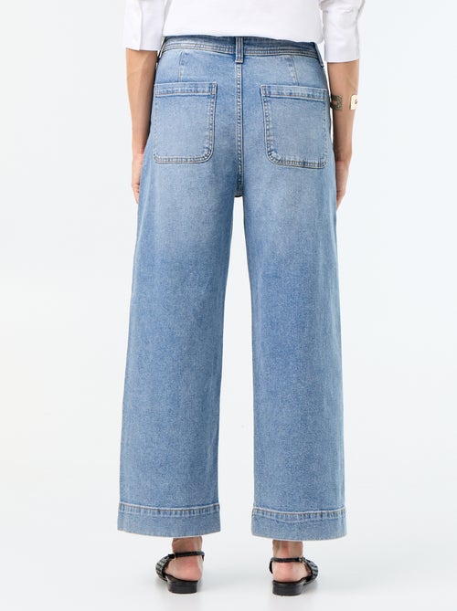 Pantalón wide leg con bolsillos trenzados - Kiabi Pantalón wide leg con bolsillos trenzados - Kiabi