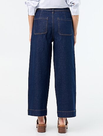 Pantalón wide leg con bolsillos trenzados