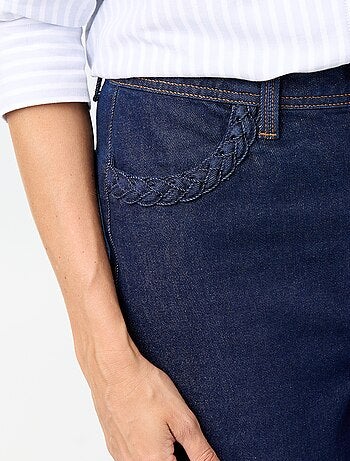 Pantalón wide leg con bolsillos trenzados