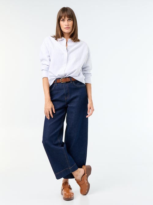 Pantalón wide leg con bolsillos trenzados - Kiabi Pantalón wide leg con bolsillos trenzados - Kiabi