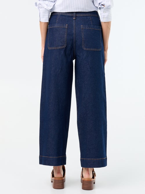 Pantalón wide leg con bolsillos trenzados - Kiabi Pantalón wide leg con bolsillos trenzados - Kiabi