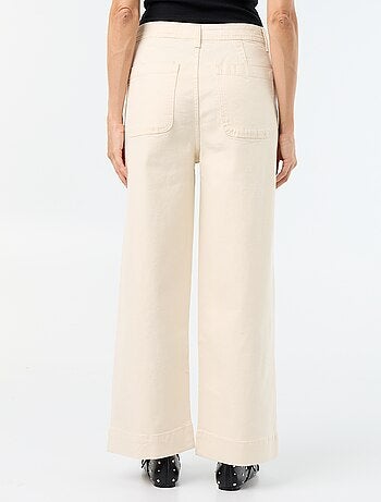 Pantalón wide leg con bolsillos trenzados