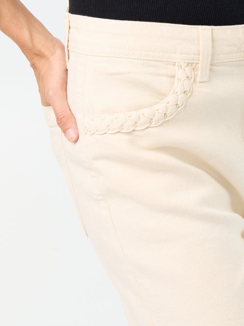 Pantalón wide leg con bolsillos trenzados - Kiabi Pantalón wide leg con bolsillos trenzados - Kiabi