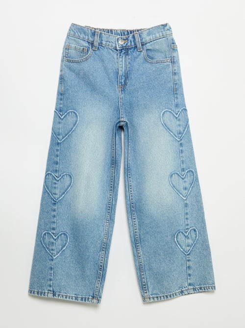 Pantalón wide leg con bordados - Kiabi Pantalón wide leg con bordados - Kiabi