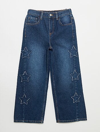 Pantalón wide leg con bordados