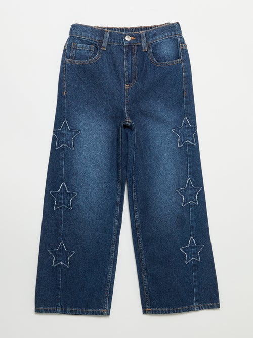 Pantalón wide leg con bordados - Kiabi Pantalón wide leg con bordados - Kiabi
