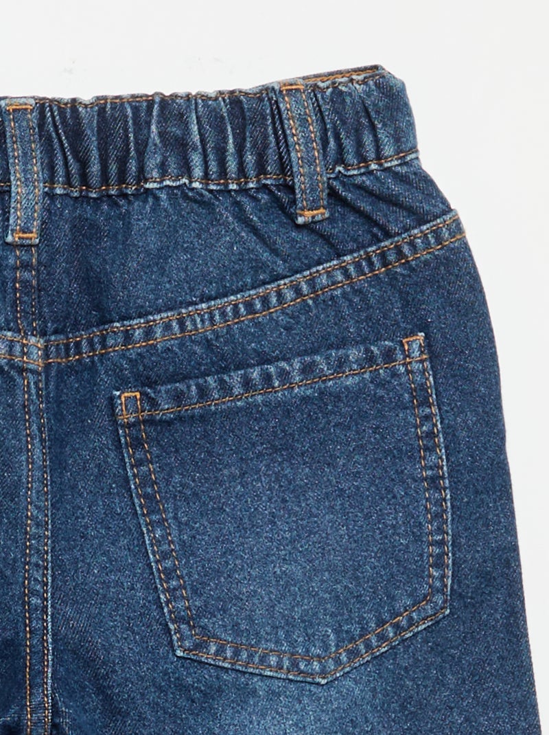 Pantalón wide leg con bordados Azul - Kiabi
