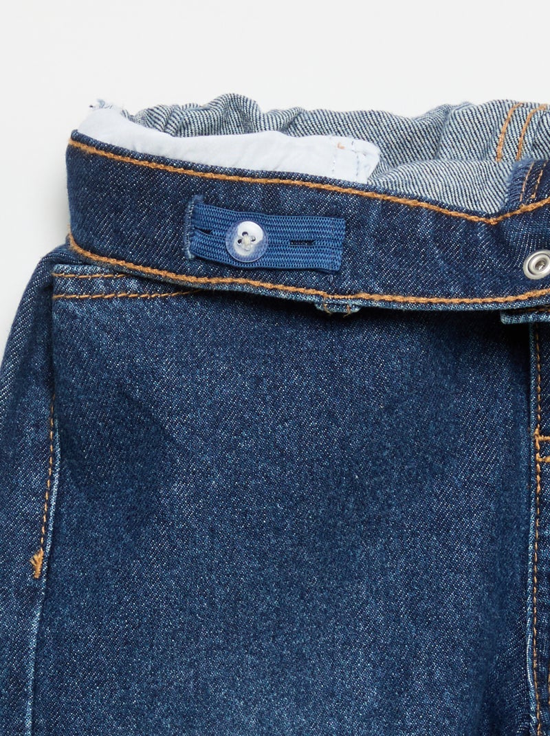 Pantalón wide leg con bordados Azul - Kiabi