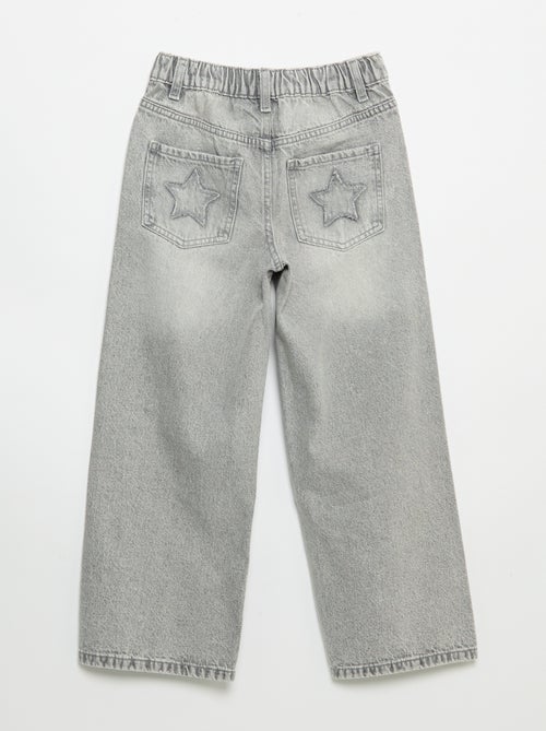 Pantalón wide leg con bordados - Kiabi Pantalón wide leg con bordados - Kiabi