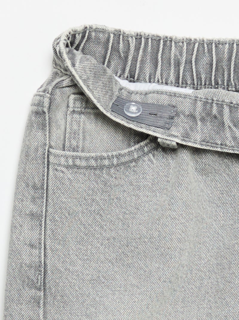 Pantalón wide leg con bordados Gris - Kiabi