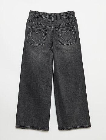 Pantalón wide leg con bordados