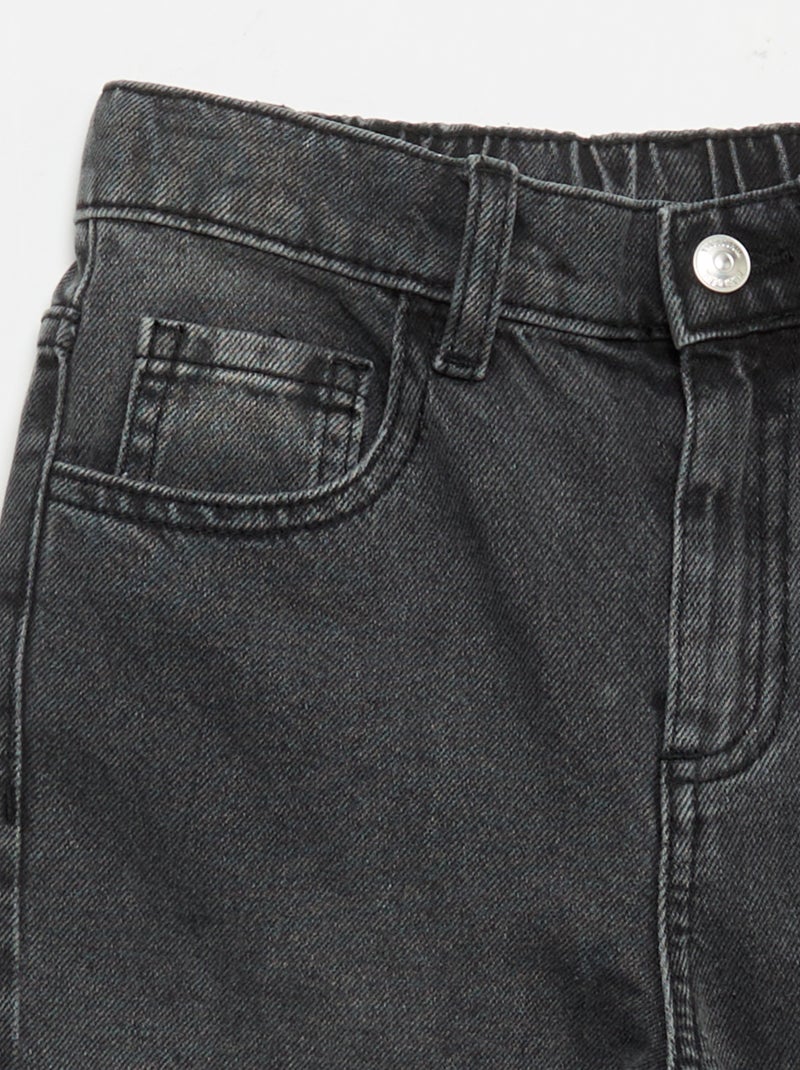 Pantalón wide leg con bordados Gris - Kiabi