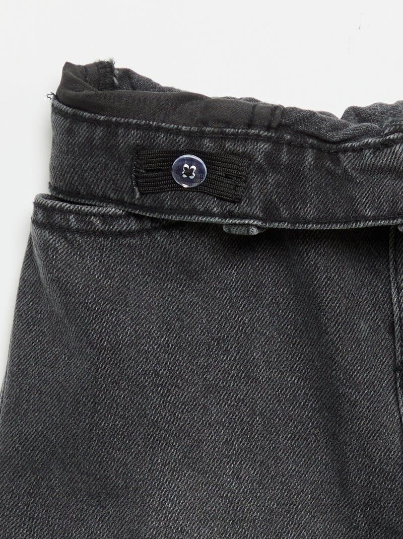Pantalón wide leg con bordados Gris - Kiabi