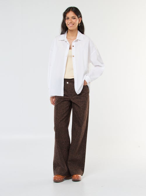 Pantalón wide leg con estampado de leopardo - Kiabi