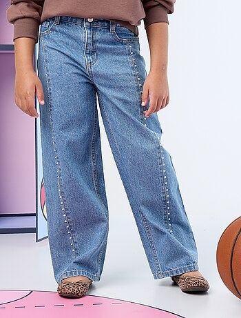 Pantalón wide leg / corte ancho con tachuelas fantasía