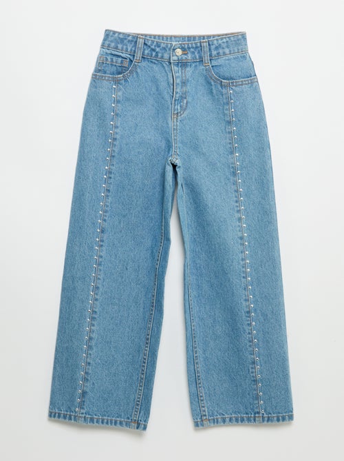 Pantalón wide leg / corte ancho con tachuelas fantasía - Kiabi