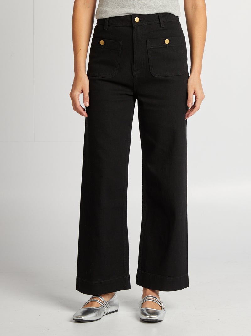 Pantalón wide leg cropped NEGRO - Kiabi