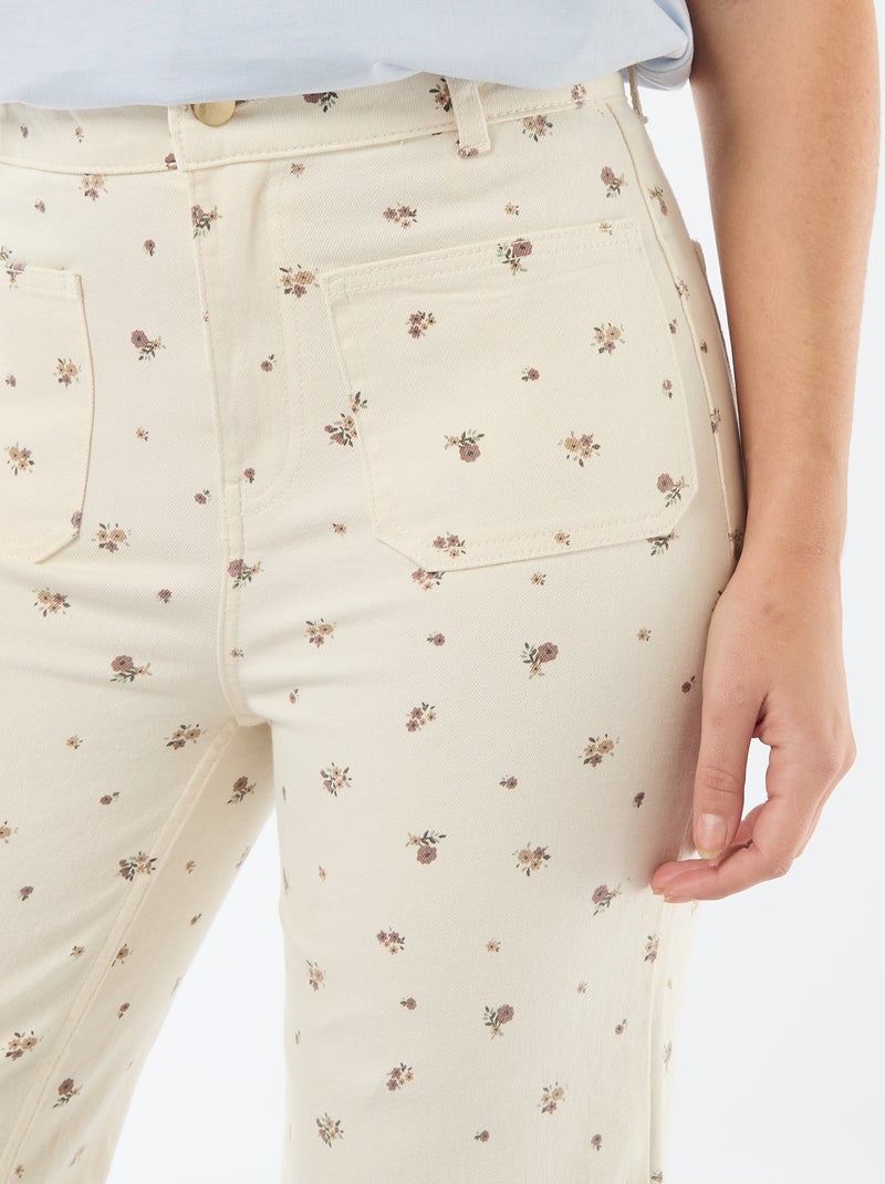 Pantalón wide leg de color Blanco - Kiabi