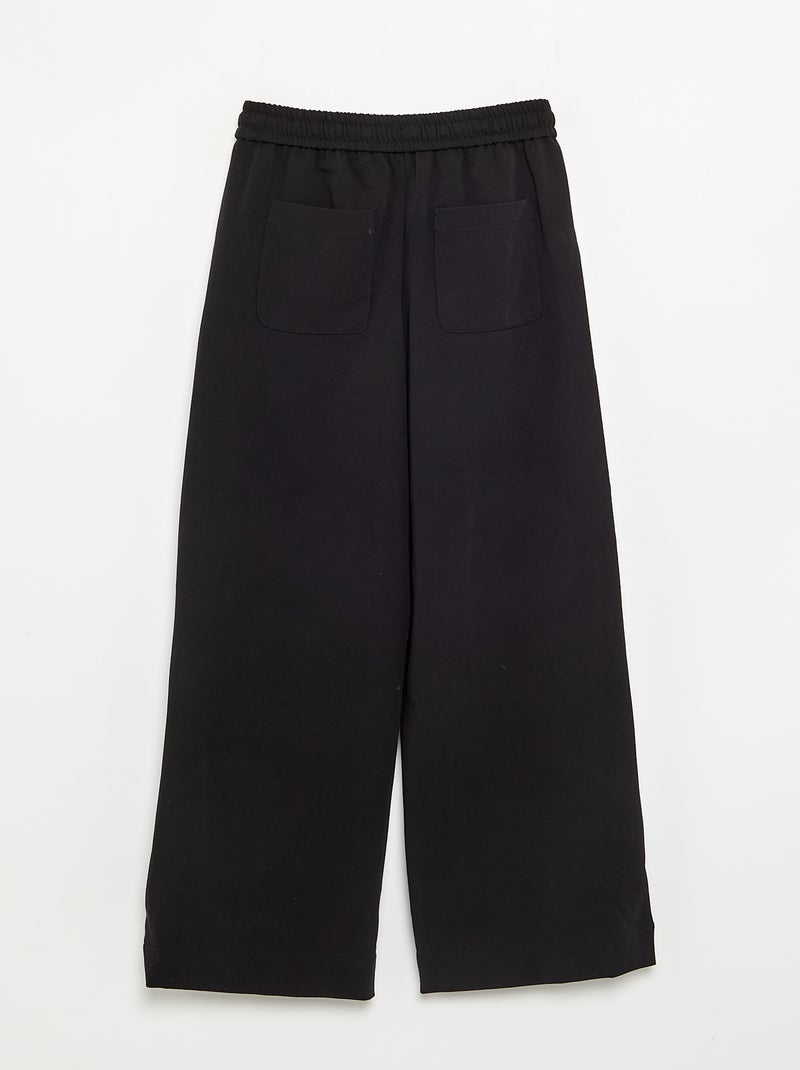 Pantalón wide leg / de corte ancho Negro - Kiabi