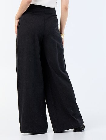 Pantalón wide leg de lino mezclado