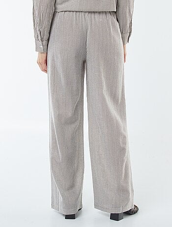 Pantalón wide leg de mezcla de lino