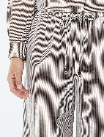 Pantalón wide leg de mezcla de lino
