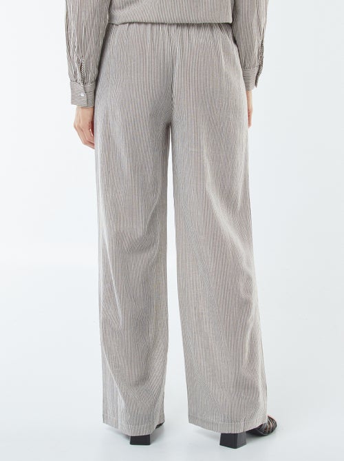 Pantalón wide leg de mezcla de lino - Kiabi