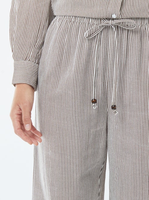 Pantalón wide leg de mezcla de lino - Kiabi