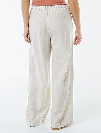 Pantalón wide leg de mezcla de lino