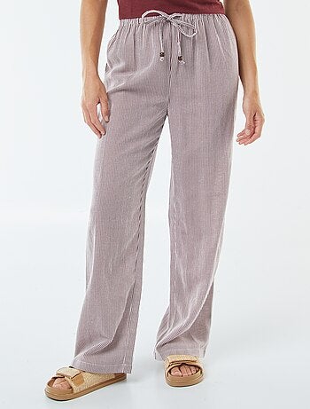 Pantalón wide leg de mezcla de lino