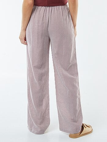 Pantalón wide leg de mezcla de lino