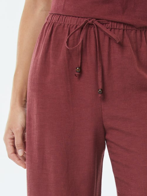 Pantalón wide leg de mezcla de lino - Kiabi