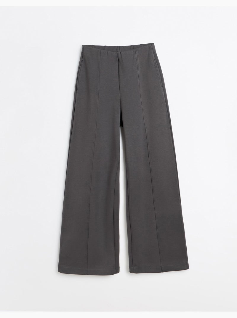 Pantalón wide leg de punto interlock, mo fashion Gris - Kiabi
