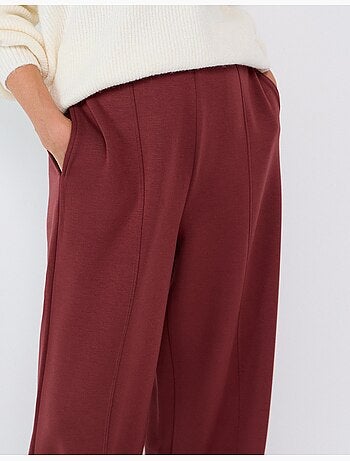 Pantalón wide leg de punto interlock, mo fashion
