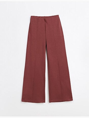 Pantalón wide leg de punto interlock, mo fashion
